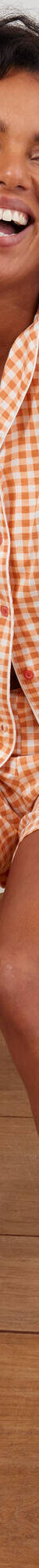 Pyjama short imprimé carreaux (orange) Pyjama short imprimé carreaux (orange)